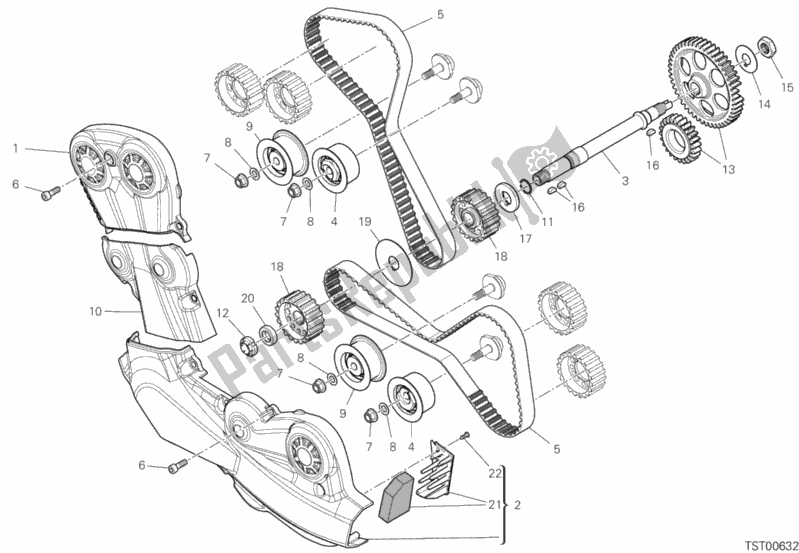 All parts for the Timing System of the Ducati Hypermotard 950 Thailand 2020